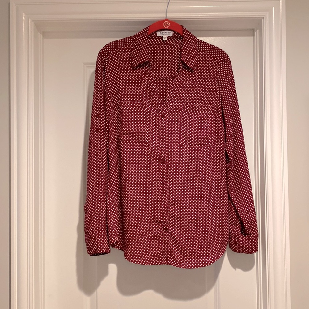 Red and whit polka dot portofino shirt